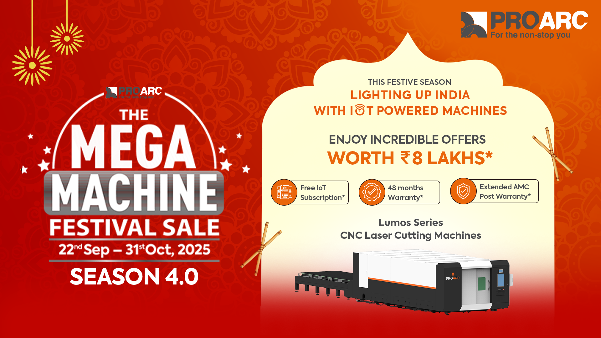 Mega Deals up to ₹8 Lakhs* on CNC Fiber Laser Machines