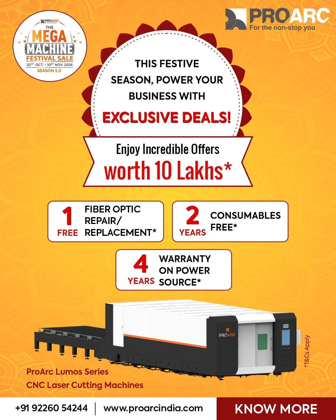 Exclusive offers for the ProArc CNC laser cutting machines Sale 2026